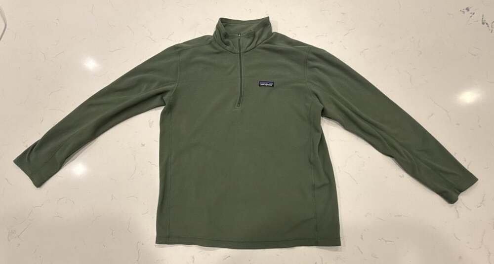 Patagonia Micro D Pullover Size M Green Fleece 1/4 Zip